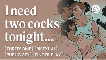 Threesome Adult Scene in HD – ASMR Audio Porn: Risky First Time MMF Threesome at a Party – Bisexual
