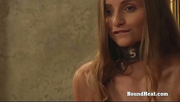 BDSM Lesbian Slave Swallows Big Strapon And Fucks Herself | Free Lesbian Porn Video Online