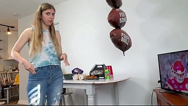 Blowjob Adult Scene in HD – Super Bowl Sunday Blowjob From Cheerleader Winter Flynn